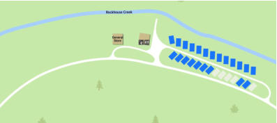 This is a map of Leslie County RV Park in Hyden, KY